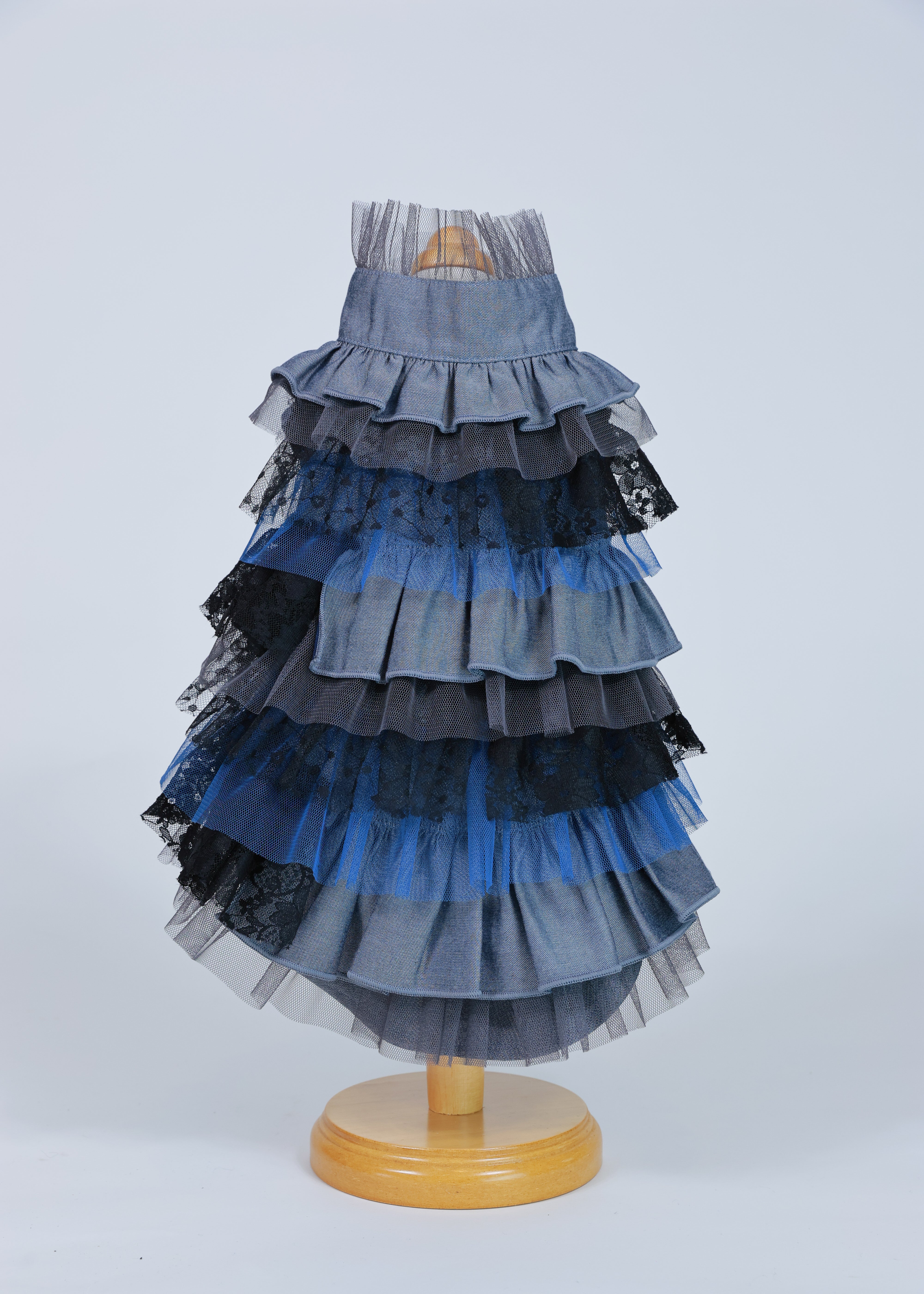 RANDOM RUFFLE DRESS BLUE