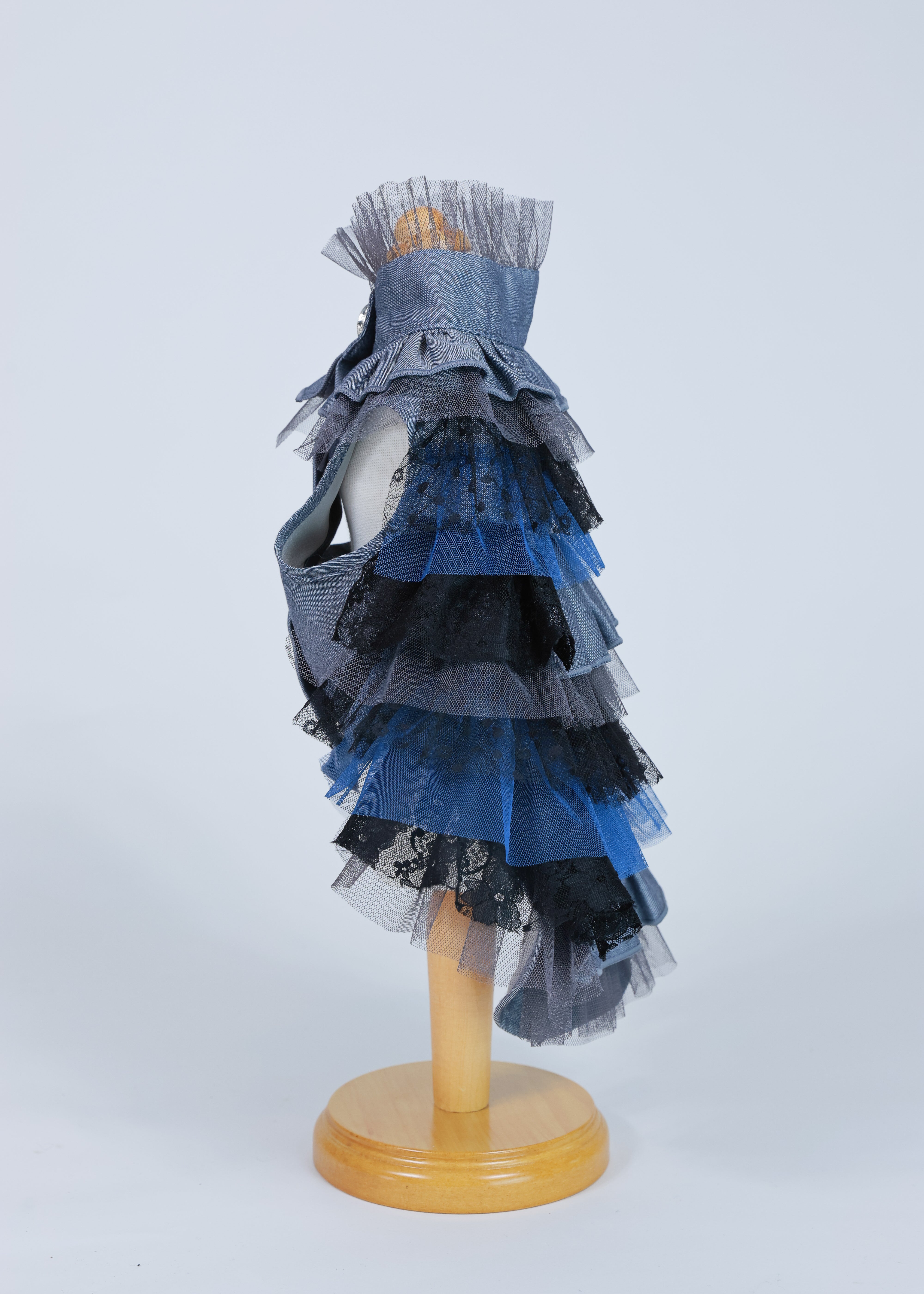 RANDOM RUFFLE DRESS BLUE