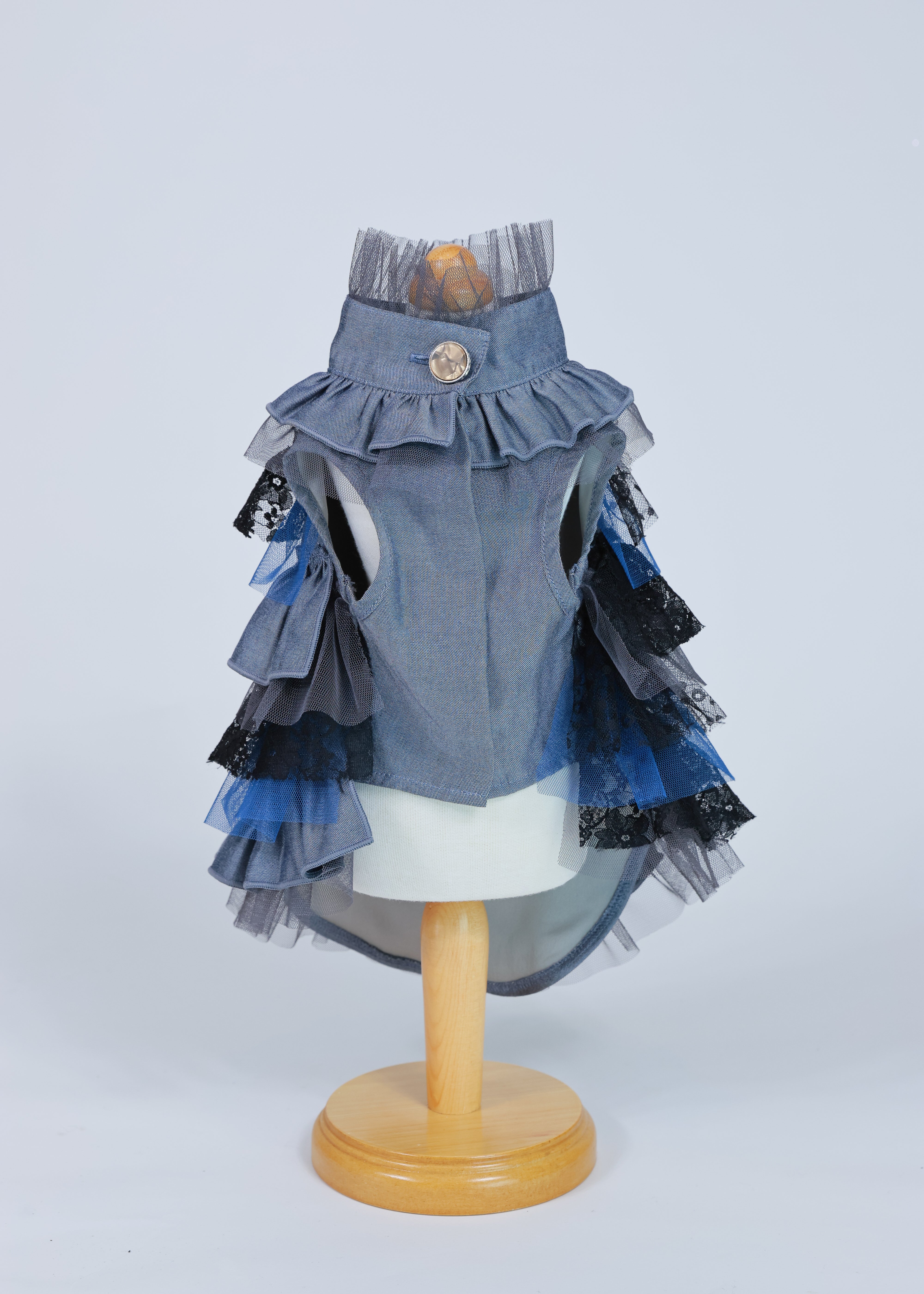 RANDOM RUFFLE DRESS BLUE