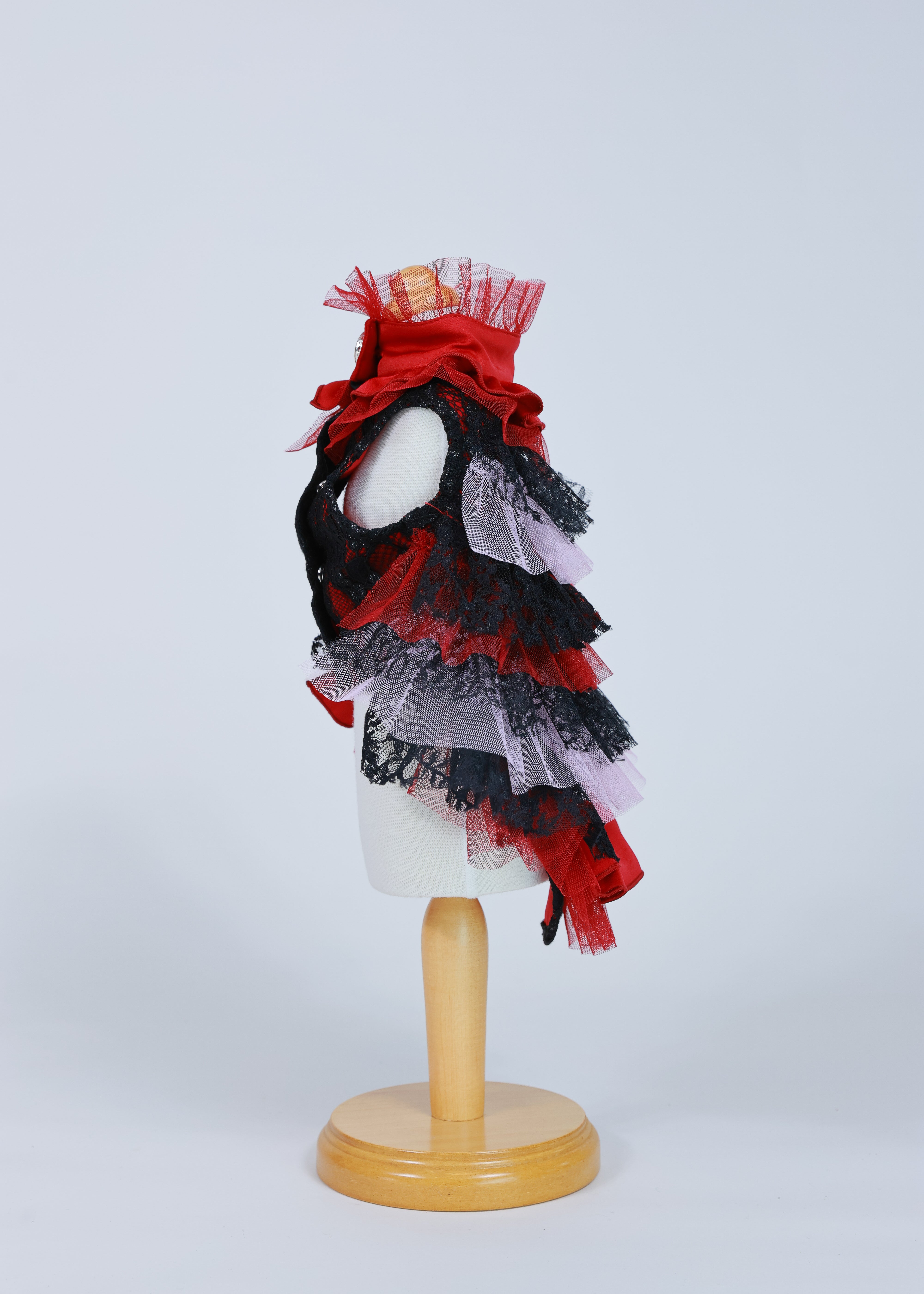 RANDOM RUFFLE DRESS RED